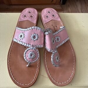 Jack Rogers Pink and Silver Sandals